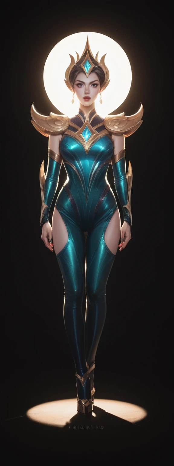 realistic, score_9, score_8_up, score_7_up, score_6_up,
1girl, solo, from front, full body, MonkeyKing \(league of legends\), black background, makeup, sidelighting, backlighting, glowing,