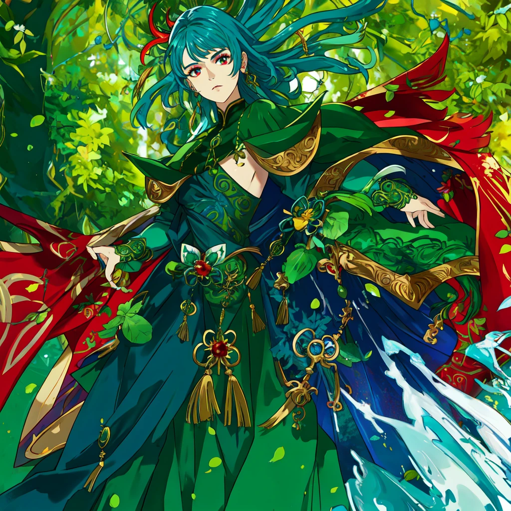 Dragão, cor verde, vermelho e preto, ameaçador, cores vividas, ninja (masterpiece: 1.2) (realistic: 1.2) (bokeh) (best quality) (detailed skin: 1.3) (intricate details) (8K) (detail eyes) (sharp focus),