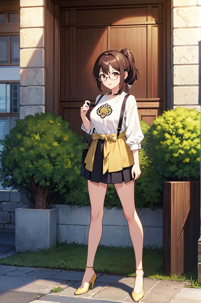 masterpiece, 32k, extremely detailed, finely detail, intricate details,
BREAK
(absurdres:1.1, highres:1.1, ultra detailed:1.1),
insanely detailed, absurdres,
(high resolution:1.1, ray tracing:1.1, refraction:1.1)
(1 female, 独奏:1.3),
BREAK
perfect symmetrical face, pony tail, Casual wear, ((Glasses)),
BREAK
(((full body))), standing,
BREAK