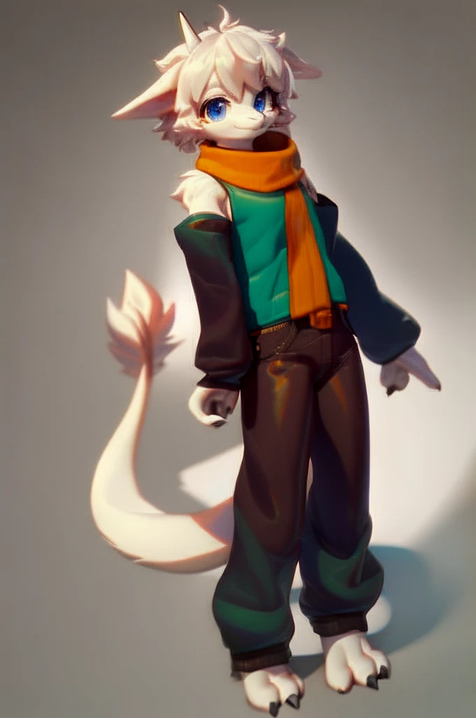 score_9,score_8_up,score_7_up,score_6_up,score_5_up,score_4_up,
Chara, Chara clothing, anthro, 独奏, hair, horn, blue eyes, white hair, white background, simple background, white body, fur, kemono, smile, looking at viewer, claws, standing, white fur, feet, fingers, toes, front view, tuft, multicolored body, 3 toes, full-length portrait, pawpads, furred dragon, 4 fingers, 3d (artwork), armwear, tail
lora:Chara:0.5,White Dragon Man,White fur
