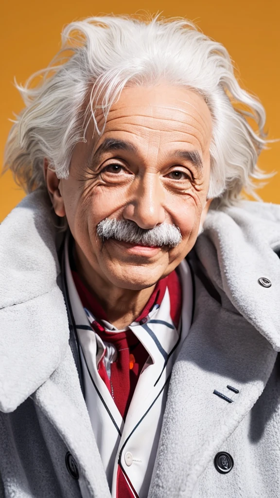 Einstein white coat smiling illustration