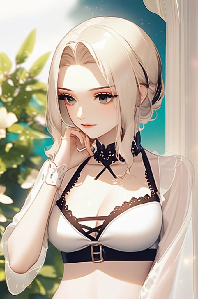 ((Лучшее качество)), ((шедевр)), (подробный), a girl in a bikini