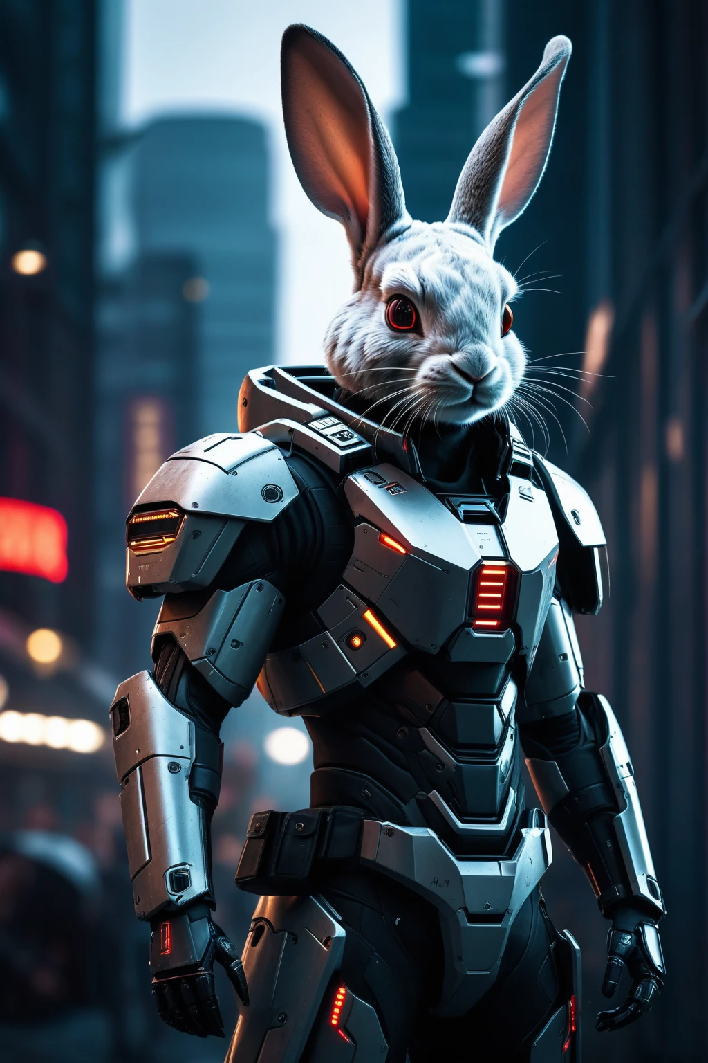 cinematic film, Realistic photograph, shallow depth of field, vignette, highly detailed, high budget, bokeh, cinemascope, moody, epic, gorgeous, film grain, grainy,
Anthropomorphic rabbit, highly detailed,ultra high resolutions,32K UHD,sharp focus, full body,cyberpunk glasses,futuristicled glasses,Blacktheme,black background,battle field,gun powder,blood,facial scars,sniperrifle,Barret,thermalimager,mech,roboticarm,artificialintelligence,mech exoskeleton,
cinematic film , realistic , shallow depth of field, vignette, highly detailed, high budget, bokeh, cinemascope, moody, epic, gorgeous, film grain, grainy,