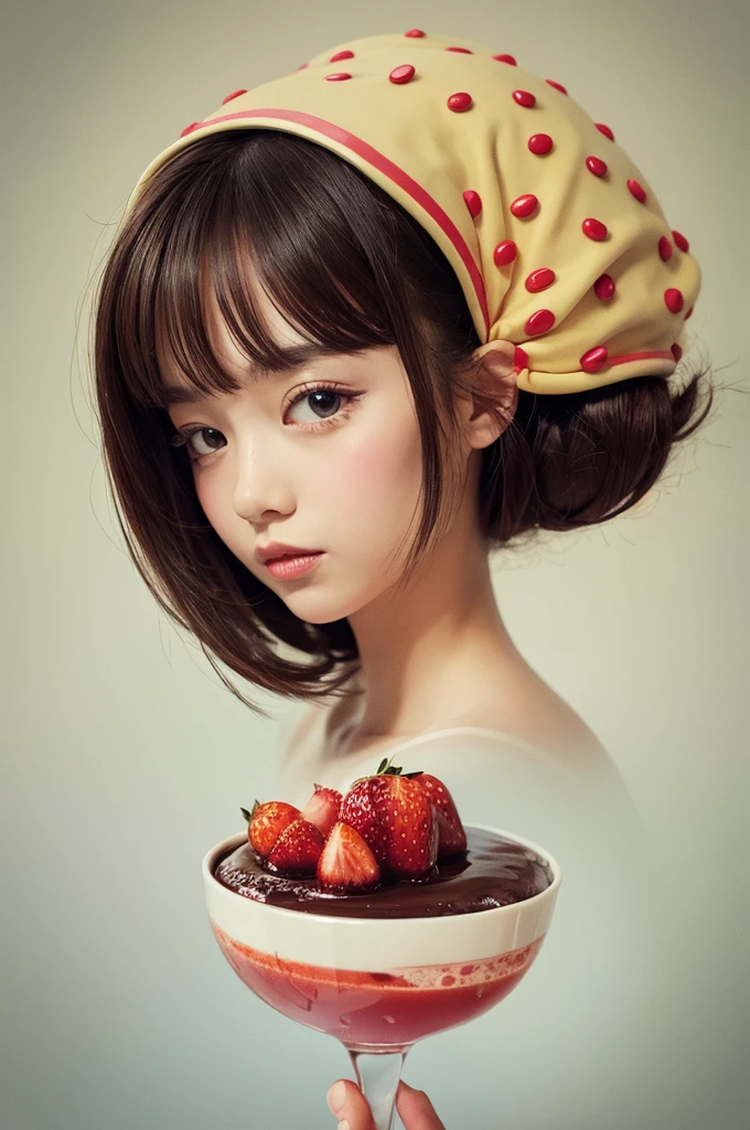 Pudding themed people illustration