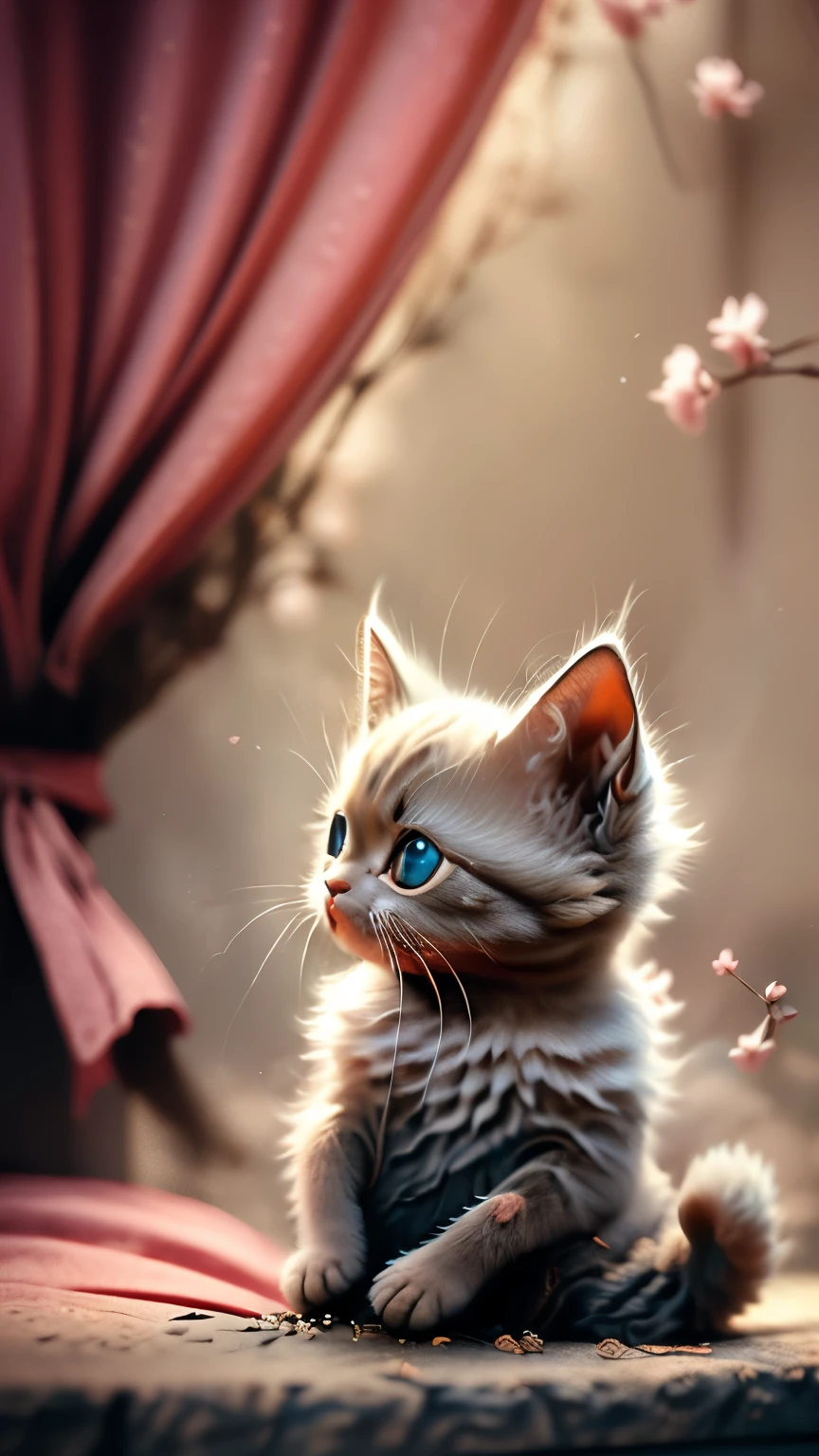 (Siamese cat), house cat, profile shot of face, sitting, white room, beautiful adult cat,
