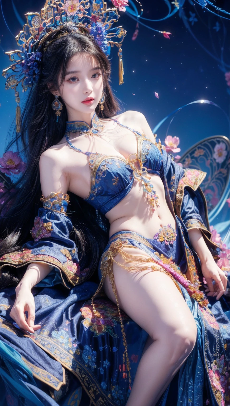 1girl, woman, (gold plate armor: 1.1), bikini armor, large chest, navel cutout, paladin, extremely detailed, looking at the viewer, holding gun, 1girl, woman, (gold plate armor: 1.1), bikini armor, large chest, navel cutout, paladin, extremely detailed, looking at the viewer, holding gun, realistic (masterpiece, best quality: 1.2) (no panties, ultra realistic 8k cg, image - perfect face, flawless, clean, masterpiece, professional art, famous artworks, cinematic lighting, cinematic flower, perfect face, beautiful face, beautiful eyes, ((perfect female body, narrow waist)), black hair, beautiful queen, royal, divine, (royal palace), fantasy, dreamlike, unreal, science fiction, huge breasts, beautiful clothes, lace, lace trim, lace legwear, nsfw, breasts out, absurdly long hair, very long hair, (rich: 1.4), prestige, luxury, jewelry, diamond, gold, pearl, gem, sapphire, ruby, emerald, intricate detail, delicate pattern, sexy, charming, seductive, seductive, erotic, charming, hair ornament, necklace, earrings, bracelet, armband, ulzzang-6500-v1.1, realistic (masterpiece, best quality: 1.2) (no panties,