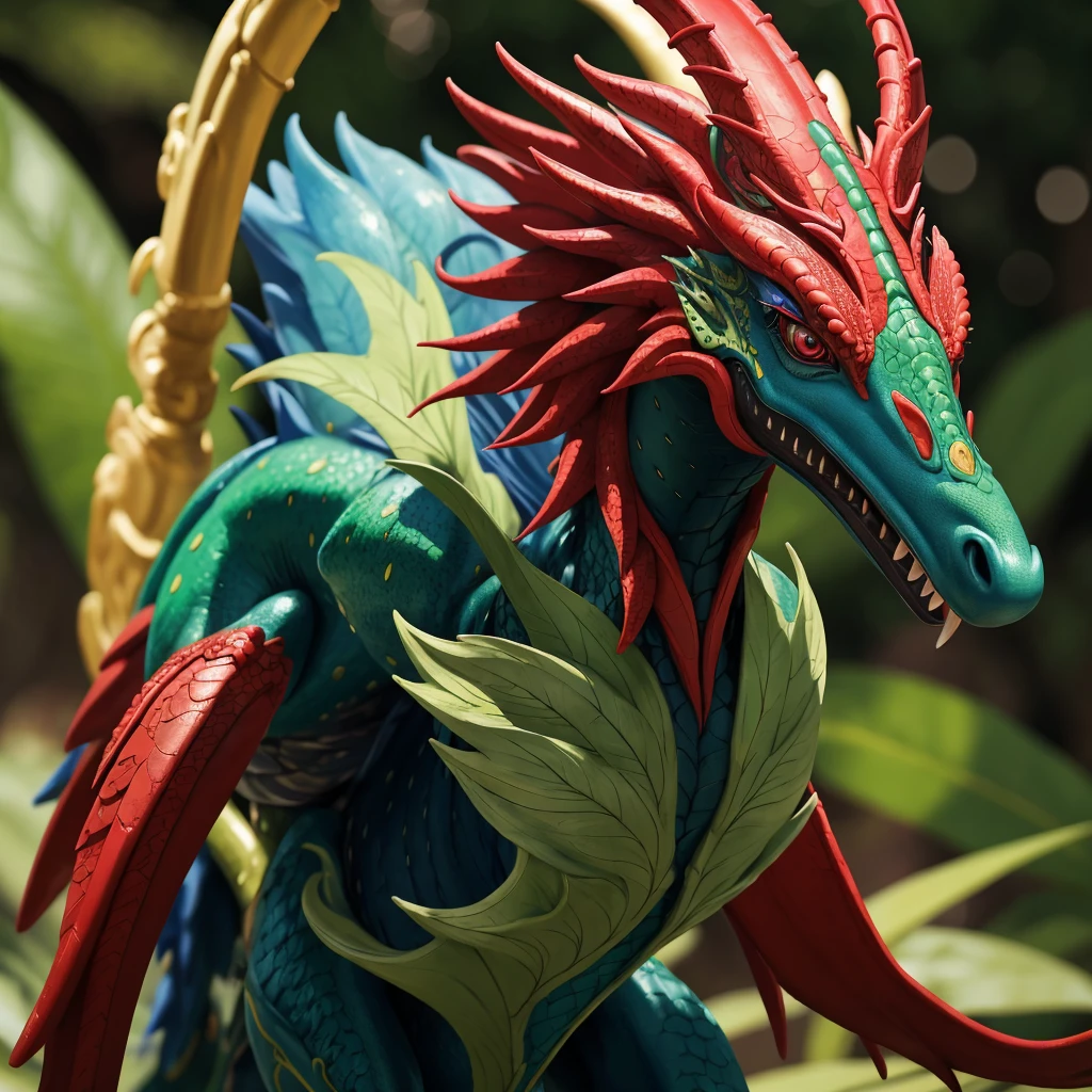 Dragão, cor verde, vermelho e preto, ameaçador, cores vividas, ninja, com asas grandes (masterpiece: 1.2) (realistic: 1.2) (bokeh) (best quality) (detailed skin: 1.3) (intricate details) (8K) (detail eyes) (sharp focus),