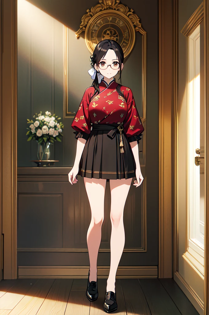 masterpiece, 32k, extremely detailed, finely detail, intricate details,
BREAK
(absurdres:1.1, highres:1.1, ultra detailed:1.1),
insanely detailed, absurdres,
(high resolution:1.1, ray tracing:1.1, refraction:1.1)
(1 female, 独奏:1.3),
BREAK
perfect symmetrical face, pony tail, Casual wear, ((Glasses)),
BREAK
(((full body))), standing,
BREAK