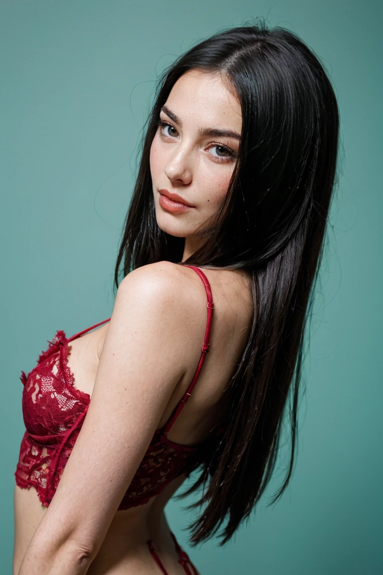 Stunning brunette woman , Portra 400 film photo, analog inspiration