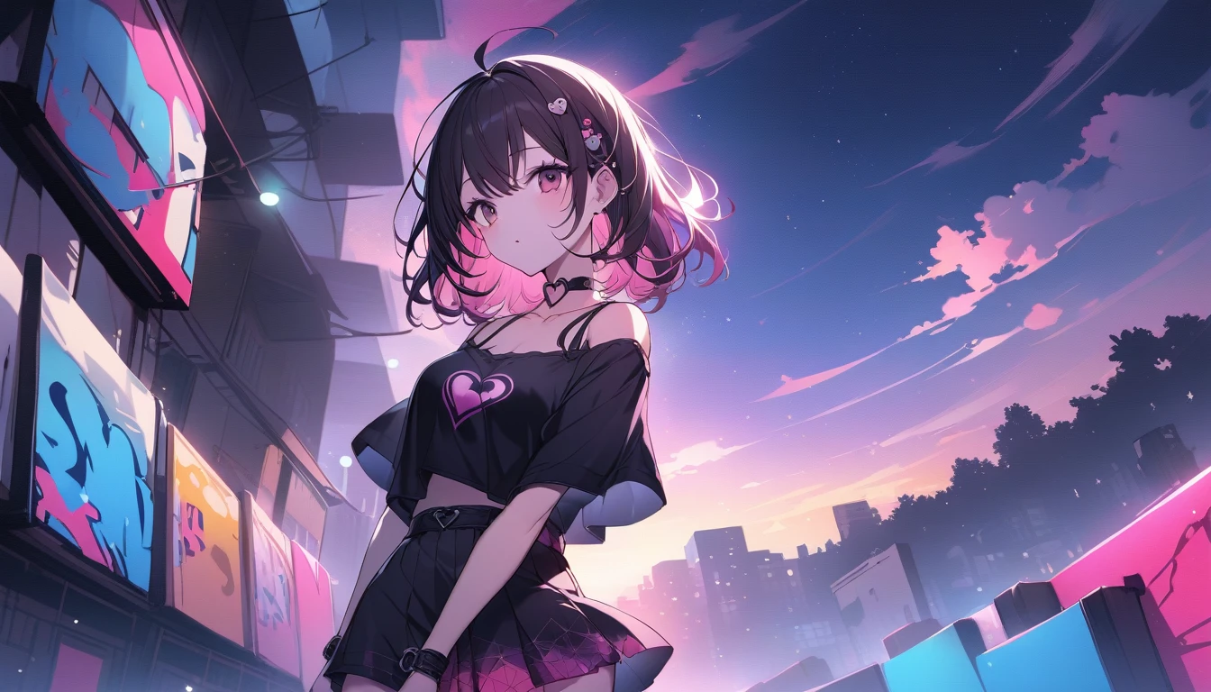 Sex addiction、(NSFW:1.4)、 huge tit、12year old、cum shots,Smiling anime girl, Pink hair, hair messy, Red Eyes, Cute face, Appearance of girlfriend, White top, Black short skirt, Sensual Pose
