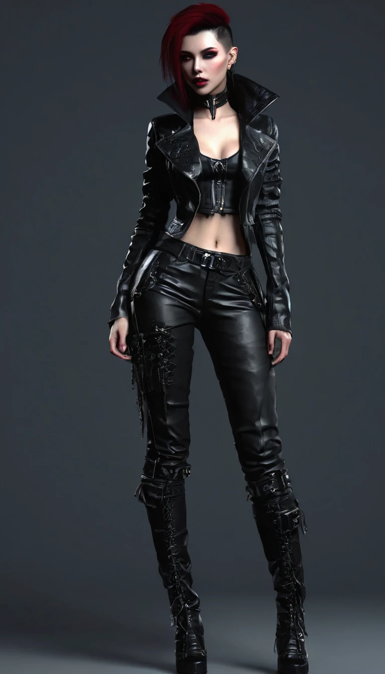 Create a full body mans character and clothing items from vampire clans in modern times and create modern and cyberpunk fashion. Front, side and backCreate a full body female character and clothing items from vampire clans in modern times and create modern and cyberpunk fashion. Front, side and back