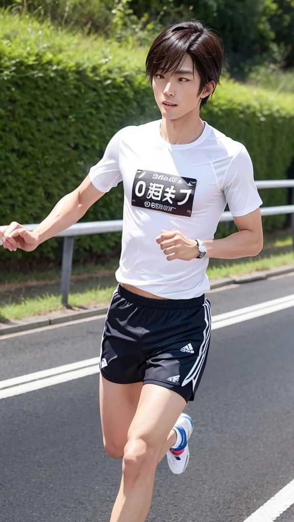 Japanese,,Long-distance running,cool,1 person,Handsome,Shorts