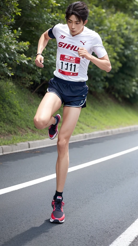 Japanese,,Long-distance running,cool,1 person,Handsome,Shorts