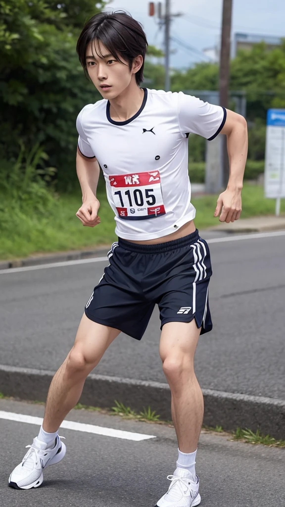 Japanese,,Long-distance running,cool,1 person,Handsome,Shorts