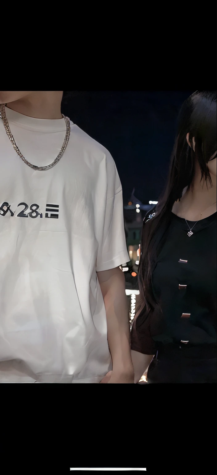 Two people standing side by side at night, T-Top, thisset style, 👅 👅, Trends with r/Streetwear, 2 years 8 6 6, From 8k matte, T-Shirts!!, Couple, tumbler, 2447, Hypebeast, 2 colors, Streetwear, japanese Streetwear, black and white, in T-Shirts