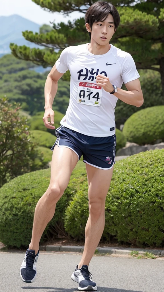 Japanese,,Long-distance running,cool,1 person,Handsome,Shorts,feet,Muscular