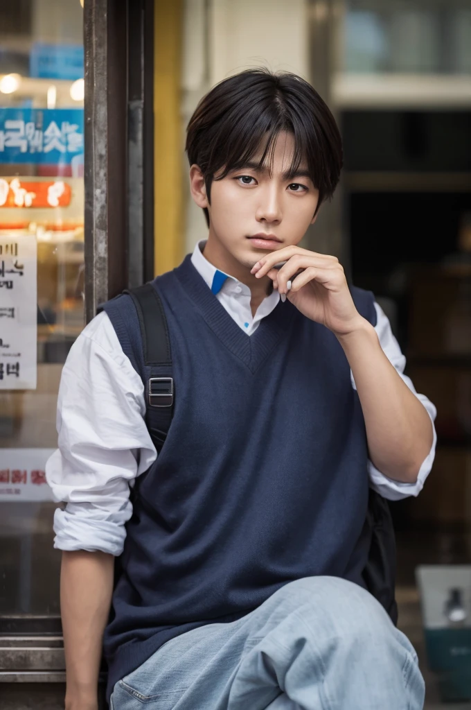 A Korean who is annoyed that his friend is late