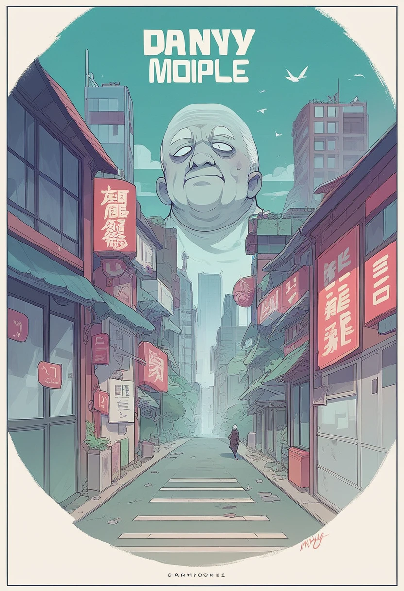 score_9, score_8_up, score_7_up, source_anime, 1 ugly woman, jynx from arcane, floating in a manhole cover, city background, full body
