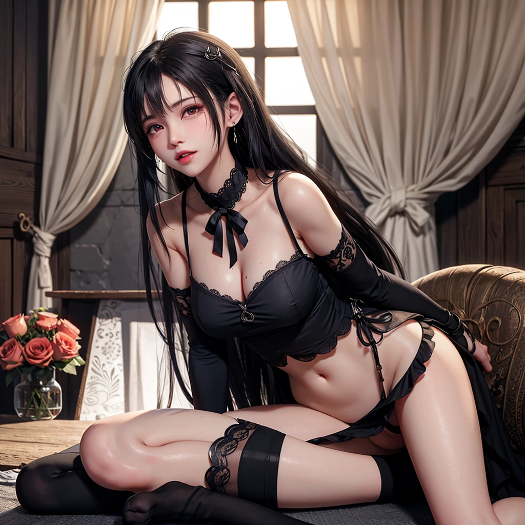 Big eyes、Black Room、Stained Glass Windows、Vase with roses、Lace curtains、夜中
The whole body is wet、An excited look、Dark Gothic Makeup、Dark Metal、Large margins、Patchy duplex、Eyes prone to black eyes、Long eyelashes、cute、
room made of stone girl、Gothic dress with collar、Knee-high socks、Twin tail hair、Beautiful and detailed eyes、Beautiful and detailed lips、High resolutionの顔、Long eyelashes、Cinematic composition、(Highest quality)、4K、8k、High resolution、masterpiece:1.2)、Super fine、sitting、Bold Pose、Moisturized skin、Sweaty、barefoot、Trance、Embarrassing、Masochistic、Blushing、Embarrassed、Trance expression、look back、Protruding buttocks、Distorted facial expressions、Flowing Tears、Soaking wet。Twin tail hair、Chained、Morning6hour