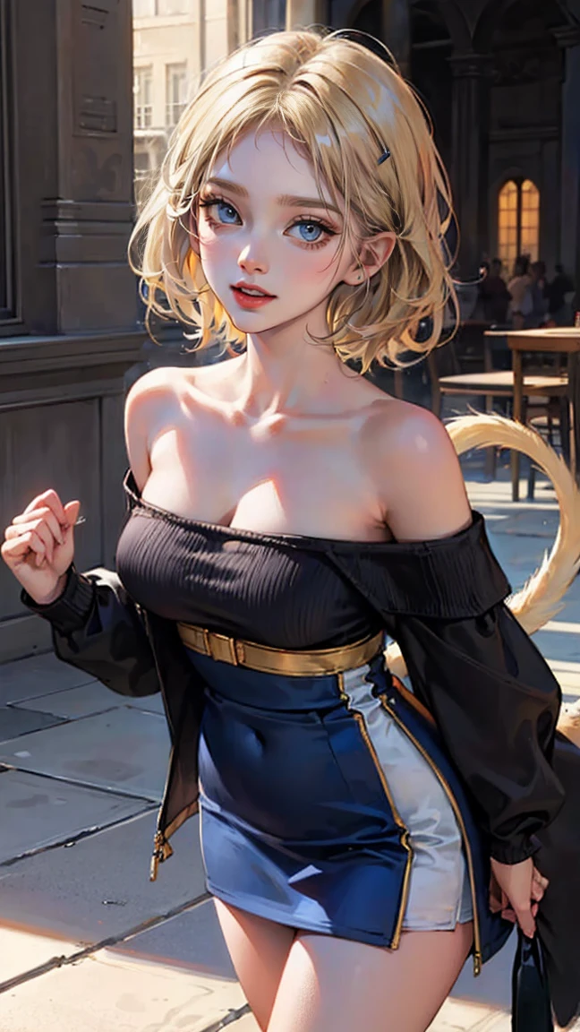 (masterpiece),(premium:1.2),1 girl in,(masseter piece:1.3),exquisite details, Highest quality 8K resolution, ultra detailed, realist, vibrant colors, soft tones, With warm and soft lighting,(Black Off Shoulder Knit:1.3),(Long green skirt,) (short blonde two-tailed hair:1.3),(hair parted in the middle:1.3),(Glowing hair),(dark blue eyes:1.3),White skin, hair clips,I'I've been looking at the distant landscape since I was a , and now I can still see their colors.He'Shown on a pure white wall..He entangles the cool wind and takes you with me.Honey so sweet.I grab the boundless dream in both hands and roll around. I'ma a little crazy on the road me'm in, Waiting' for sunrise whenever, whenever(or my dream)
I want to melt into your sweet, Sweet smile.destiny grabs me.He's confused, but I can hear it discreetly.That place is calling.