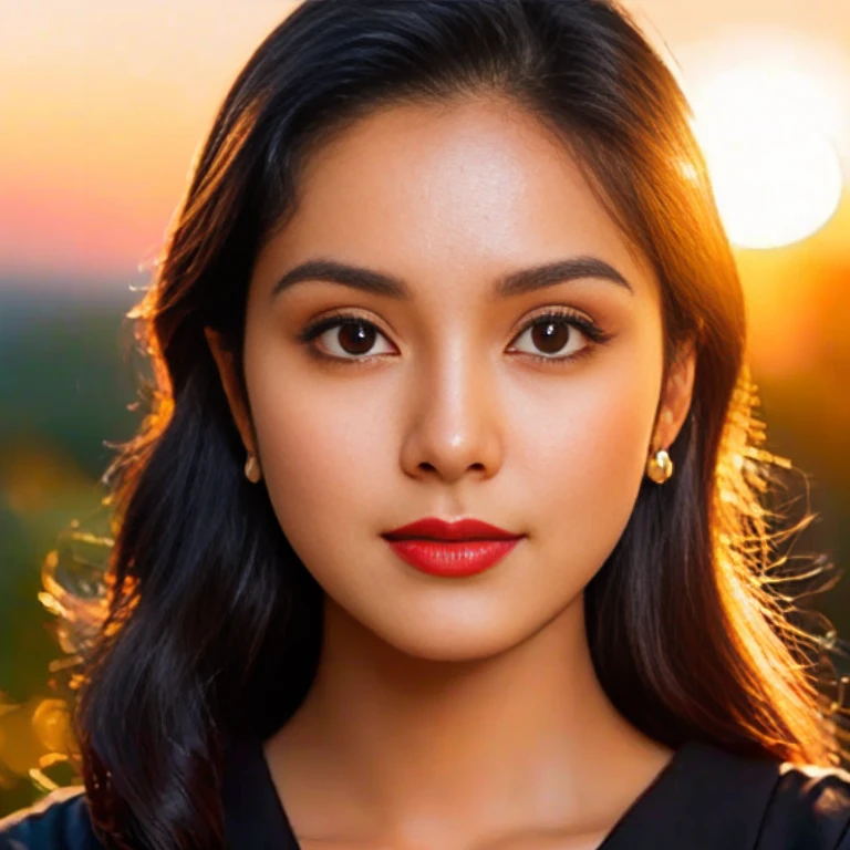 Arav Asian woman with round face, black eyes, staring at the viewer, morning sun, ((face details)), Double eyelids, realistic, Masterpiece, short hair, black eyes,abdominal muscles, The body is beautiful and strong...,, (digital painting, HDR, high contrast