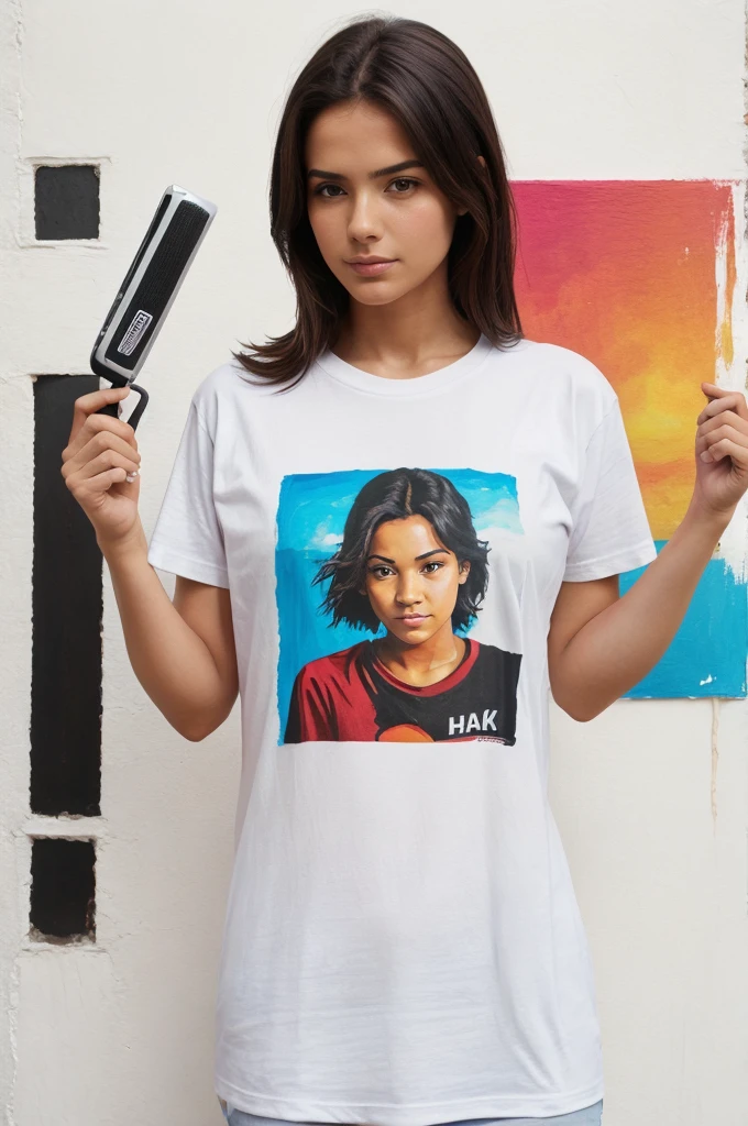 Make a poster of a tshirt painting competition with a t shirt in the middle