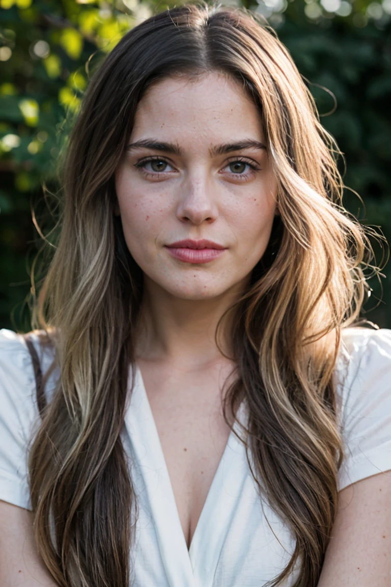 Portrait, shot on Leica, shadowplay, gorgeous lighting, subtle pastel hues, outdoors