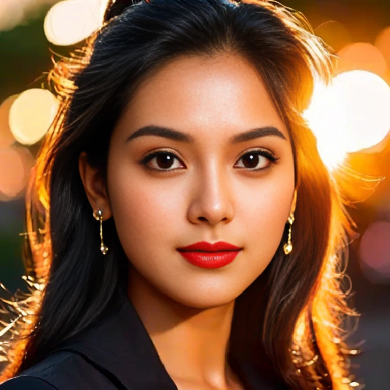 Arav Asian woman with round face, black eyes, staring at the viewer, morning sun, ((face details)), Double eyelids, realistic, Masterpiece, short hair, black eyes,abdominal muscles, The body is beautiful and strong...,, (digital painting, HDR, high contrast