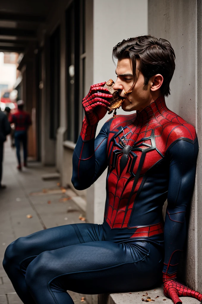 Spider man eating poop