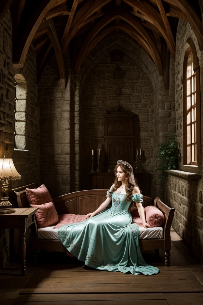 In a castle deep in the wood,
A princess slept as still as she could.
Her name was Beauty, fair and bright,
Under a spell, she slept day and night.