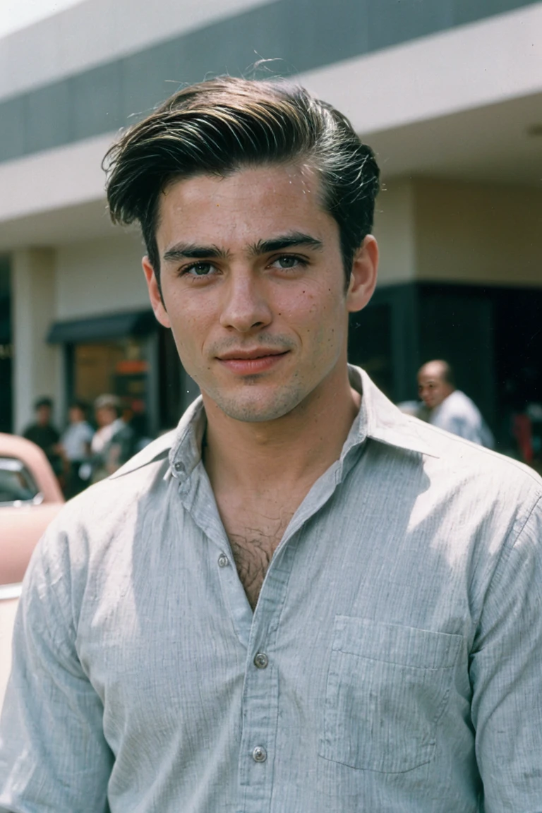 realistic photo 1950s of handsome men ,mall