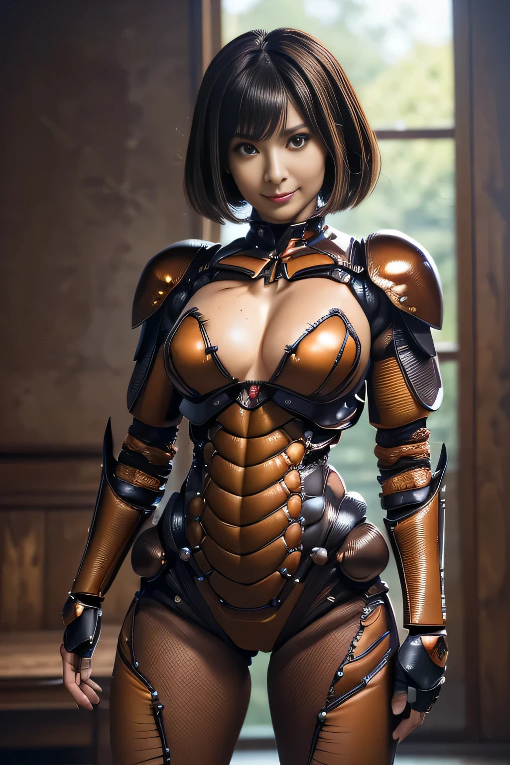(high resolution,masterpiece,best quality,extremely detailed CG, anime, official art:1.4), realistic, photo, amazing fine details, all intricate, gloss and shiny,awesome many layers, 8k wall paper, 3d, sketch, kawaii, illustration,( solo:1.4), perfect female proportion,villainess, (fusion of dark brown cockroach and lady:1.4), (brown cockroach form lady:1.2), (brown cockroach lady:1.2), (fusion:1.2), (solo:1.4), (evil smile:1.2), muscular, abs, (cockroach brown exoskeleton bio insect suit:1.4), (cockroach brown exoskeleton bio insect armor:1.2), (brown transparency cockroach wing:1.4), (brown cockroach antennae:1.3),