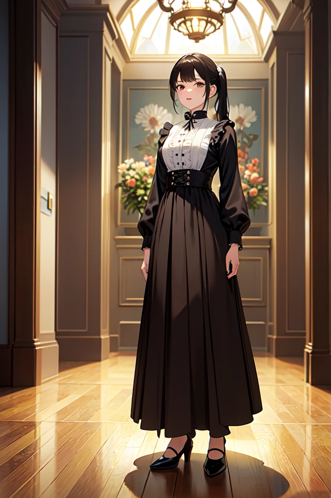 masterpiece, 32k, extremely detailed, finely detail, intricate details, 
BREAK
(absurdres:1.1, highres:1.1, ultra detailed:1.1),
insanely detailed, absurdres, 
(high resolution:1.1, ray tracing:1.1, refraction:1.1)
(1 female, 独奏:1.3), 
BREAK
perfect symmetrical face, pony tail, Casual wear, 
BREAK
(((full body))), standing, 
BREAK