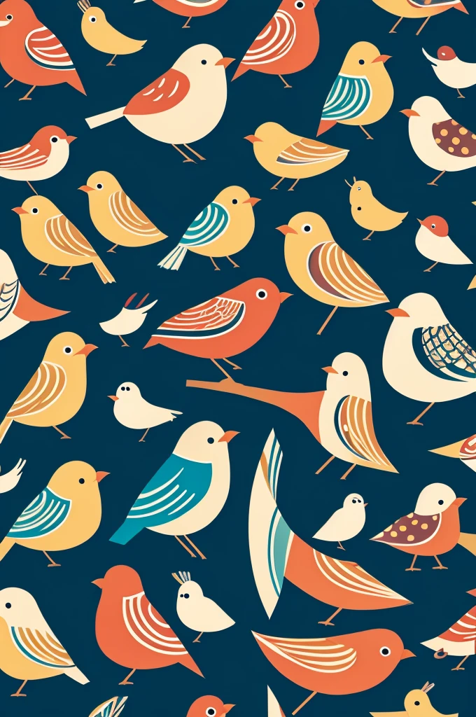 Repeat pattern of birds
Art project