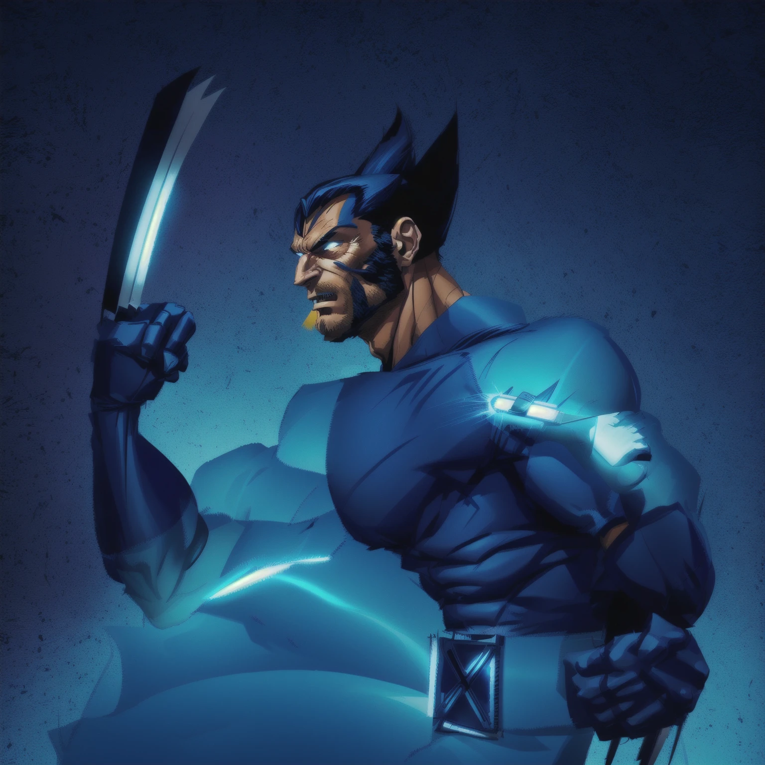 wolverine with a knife and a glove on his chest, wolverine action pose, wolverine, wolverine ate, portrait of wolverine, boris johnson as wolverine, spiderman as wolverine, clint eastwood as wolverine, 90s comic book character design, inspired by Frank Miller, danny devito as wolverine, digitally colored, yellow x-man costume, inspired by Jim Lee, menacing pose