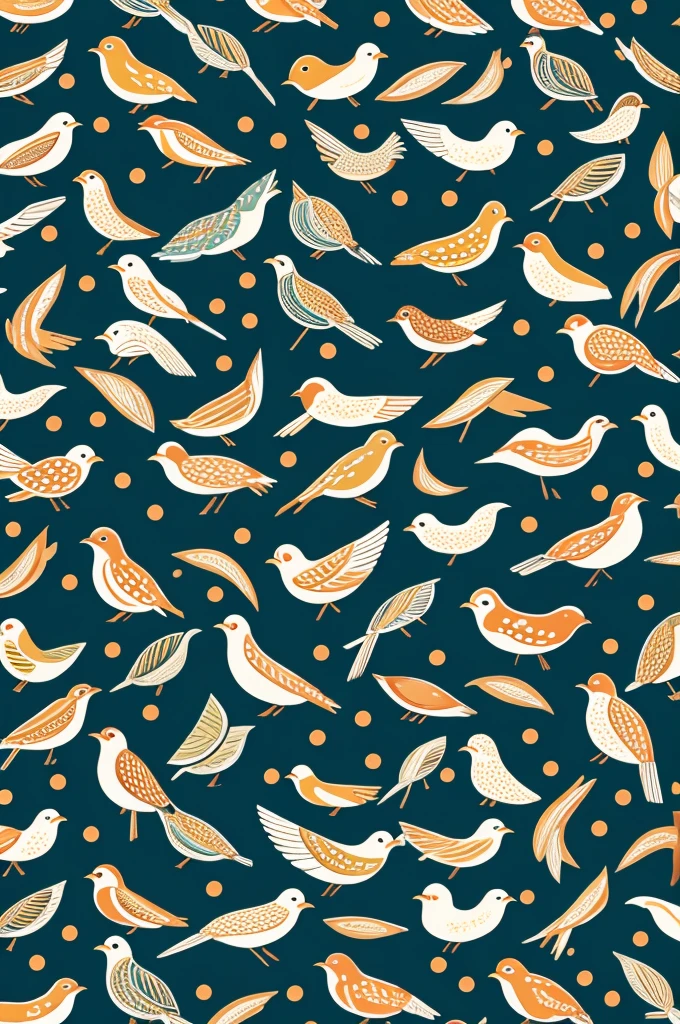 Repeat pattern of birds painting