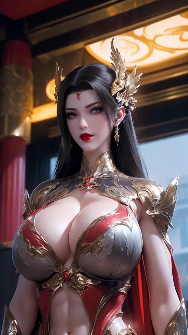 UPPER BODY,CLOSE UP HALF BODY,SOLO,(BEAUTY BLACK HAIRSTYLE,MECHA PHOENIX HELMET), (HUGE FAKE BREAST,CLEAVAGE,MUSCLE ABS:1.5), ((WEAR RED AND WHITE MODERN FUTURISTIC MECHA ARMORED SET:1.5)),(NSFW SLENDER BODY MATURE WOMAN:1.5), (SWEATY GLOSSY BODY:1.5), (LOOKING AT VIEWER:1.3),(HALLROOM OF FUTURISTIC SPACE STATION:1), (PHOTOREALSITIC:1.4), (ULTRA-DETAILLIERT), (TOP-QUALITY), (BEST SHADOWS), (MASTERPIECE), BRIGHT LIGHT IN ROOM, HYPER TEXTURE, (4X MSAA), ((UNREAL ENGINE 5 RENDER)), PHYSICALLY-BASED RENDERING, ULTRA HIGHT DEFINITION, 16K, 1080P.