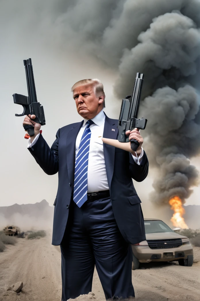 Donald Trump with a gun