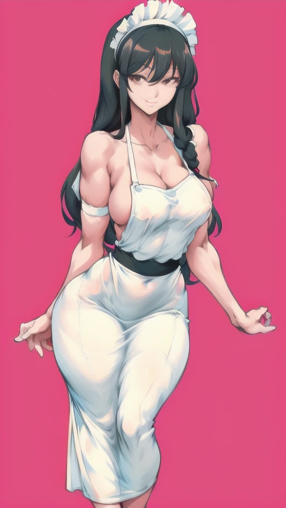 full body in image, full naked woman, naked body, (feet on image), simple hair, female naked body, curvy body, large hips, beautiful woman, thicc body, big thighs, voluptuous body, full thick body, dinamic pose, curve body. detalied pose, body, simple background, expressive face, focus on face, line art, sketch, Full body image of Misaki Ayuzawa from Maid Sama!, full body in image, wearing her original maid outfit (black and white maid dress with a white apron and headband), long black hair, female body, slender and athletic body, dynamic pose, detailed pose, simple background, expressive face showing a confident smile, focus on face, line art, sketch