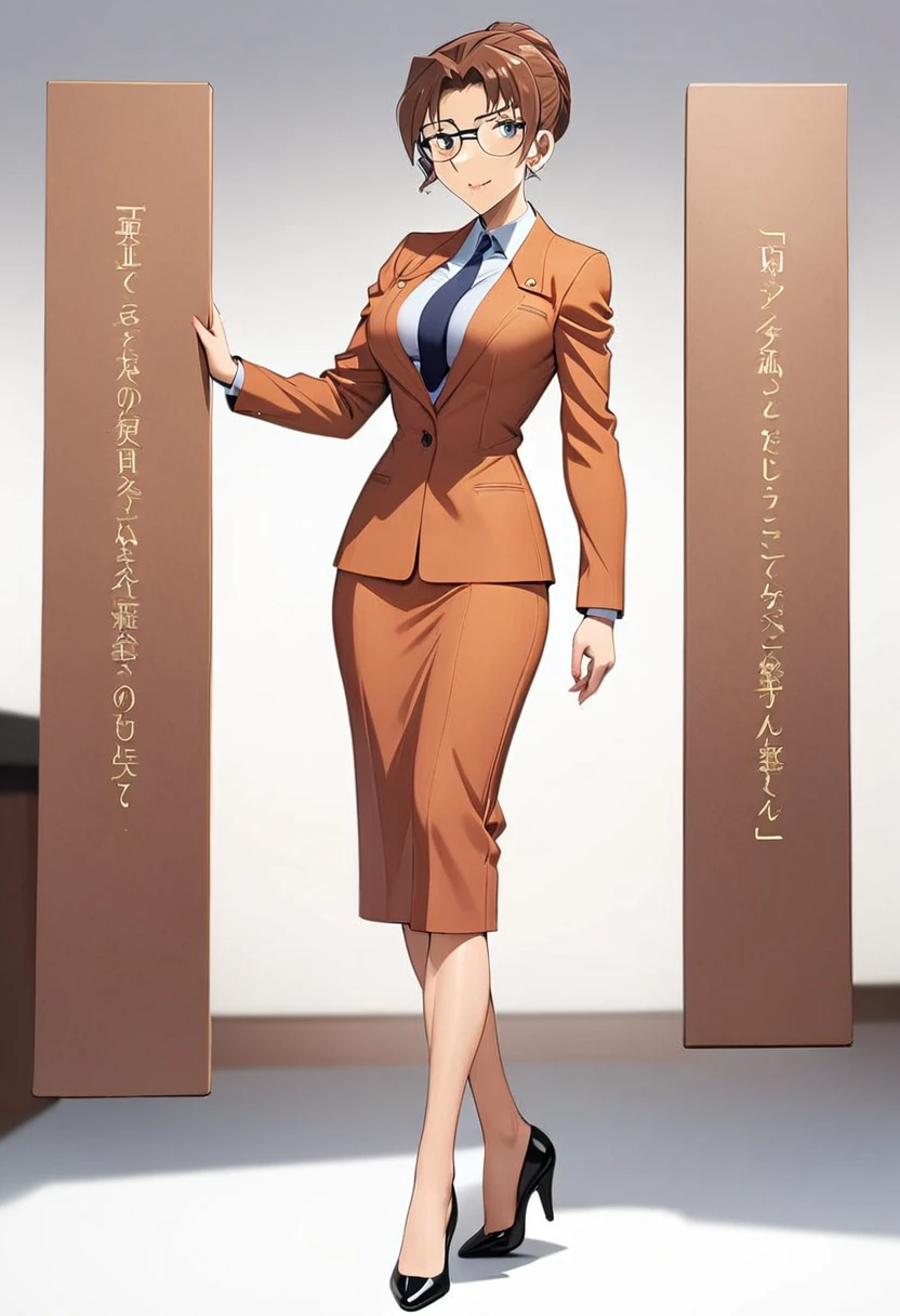 Beautiful lawyer ,(best quality,masterpiece,full body,solo:1.4), Perfect figure, Wearing glasses, Ultra Clear, Super detailed, Depth of written boundary, Brown Hair, Charismatic, 36 years old