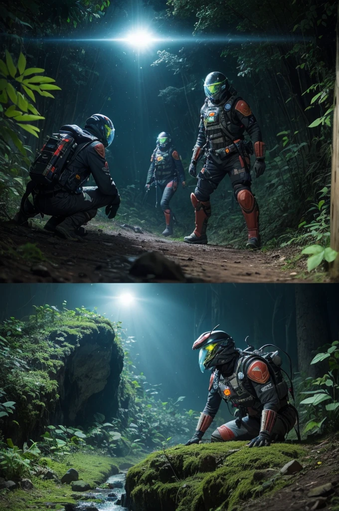 THE PREDATOR SPECIES Commander Miguel, engineer Laura and biologist João landed on the planet Epsilon 7. It was a livable paradise, with forests and crystal clear rivers.
On the second night, strange noises woke them up. investigating, found a predatory creature with glowing eyes and sharp teeth. Laura used a sound device to scare her away.
They realized that Epsilon 7 hid dangers. They sent an urgent report to Earth, warning about predator species.
sada, in addition to exploring, they had to survive.