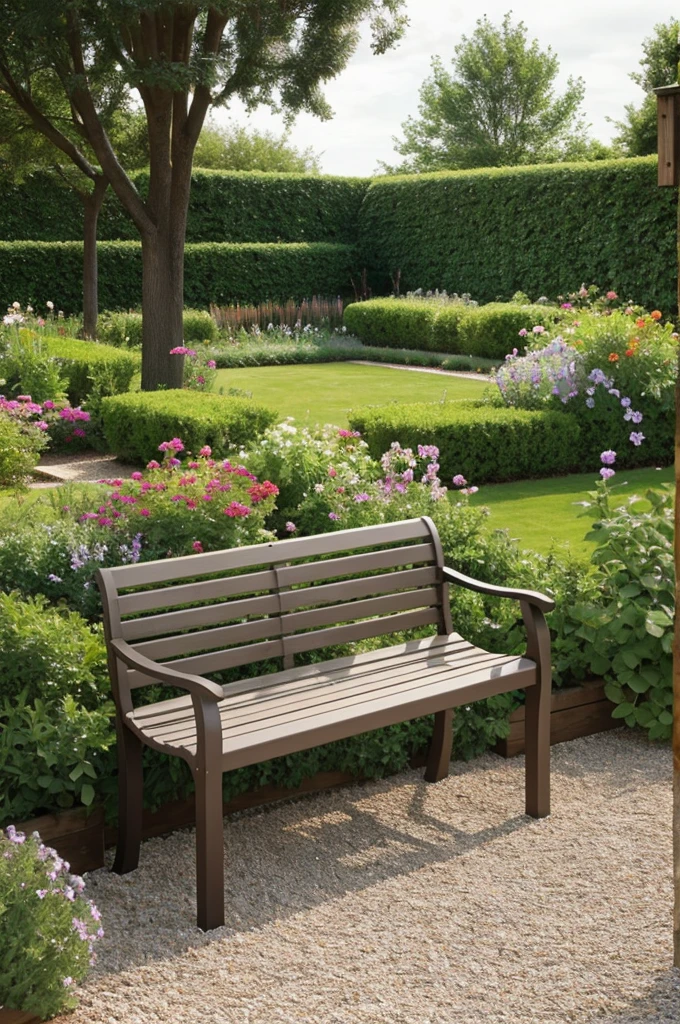 Bench with garden