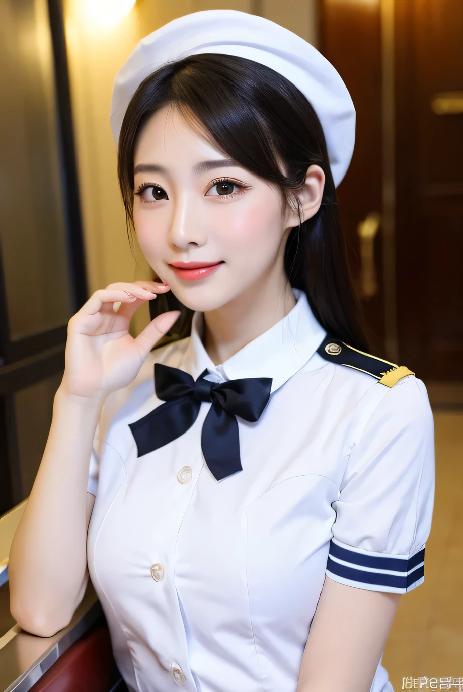 ((best quality)), ((masterpiece)), (detailed), perfect face, white face , air hostess sexy girl 