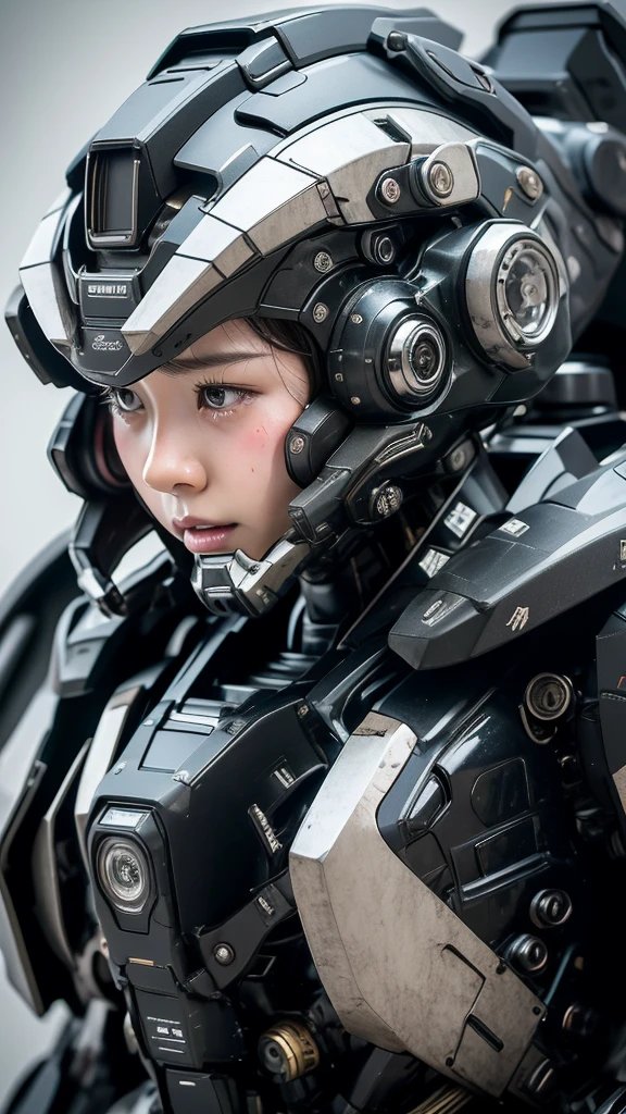 最high quality非常に詳細, Advanced Details, high quality, 最high quality, High resolution, 1080P, hard disk, beautiful,(War Machine),(headgear),See the big picture,beautifulサイボーグ女性,Mecha Cyborg Girl,BATTLE MODE,Mecha Body Girl　8k 　Elementary school girl　Sweaty face　Droopy eyes　short hair　　boyish　Steam coming out of my head　My hair is wet with sweat　Black Hair, Steam coming out of the mouth　whole body　I can see the vagina