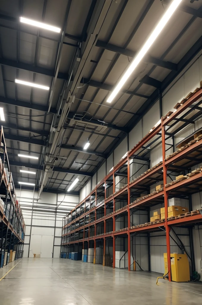 Electrical installation in a warehouse, with the message: "custom electrical projects"
