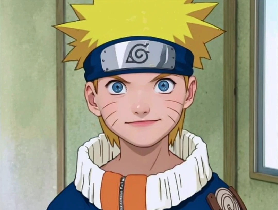 make to realistic photo, Extremely realistic, UHD, Focus, ((Best quality, 8K, Raw, Photography realistic:1.6)), (Masterpiece, Extremely high quality), (hyper realistic epic skin:1.5), a 15 year old Japanese male teenager, golden yellow hair, wearing a blue headband with an iron plate symbol of Konoha ninjutsu/Naruto Shippuden, blue eyes, face with three black lines on each cheek, wearing a thick orange and blue ninja jacket with a white collar, white patterned shoulders, wooden board background, all looks very realistic, realistic skin, realistic atmosphere, very detailed, heavy intricated, color balanced, professional photography, realistic eye reflection, realistic shadow, taken from the animated film Naruto Shippuden