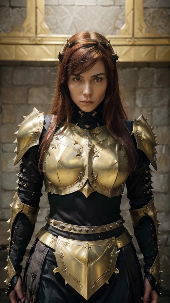 ((((((Man )))))Strong man wearing black leggings, spiky moawk hair, red-haired man, strong thin face, blue eyes, a close up of a woman in armor with a sword, stunning armor, wearing fantasy armor, very stylish fantasy armor, gold heavy armor. dramatic, beautiful armor, fantasy armor, black and gold armor, green gothic armor, wearing ornate armor, intricate armor costumes, female armor, ornate gothic armor, ornate , wearing louis vuitton armor, girl in knight armor helmet and yellow eyes and cybernetic armor with bright green lights illuminating the environment and golden shoulder armor and cybernetic gloves on his hands and yellow smoke coming out of the body and highly detailed RTX on Ray tracing 4k ultra HD atmospheric lighting 