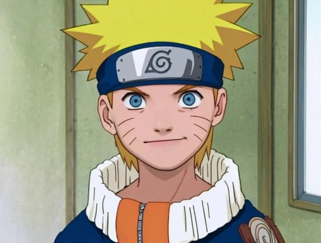 make to realistic, Extremely realistic, UHD, Focus, ((Best quality, 8K, Raw, Photography realistic:1.6)), (Masterpiece, Extremely high quality), (hyper realistic epic skin:1.5), a 15 year old Japanese male teenager, golden yellow hair, wearing a blue headband with an iron plate symbol of Konoha ninjutsu/Naruto Shippuden, blue eyes, face with three black lines on each cheek, wearing a thick orange and blue ninja jacket with a white collar, white patterned shoulders, wooden board background, all looks very realistic, realistic skin, realistic atmosphere, very detailed, heavy intricated, color balanced, professional photography, realistic eye reflection, realistic shadow, taken from the animated film Naruto Shippuden