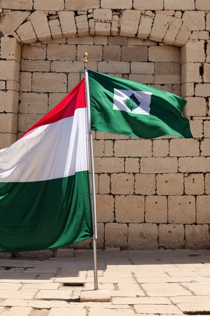 Palestinene flag along masid ala aqsa