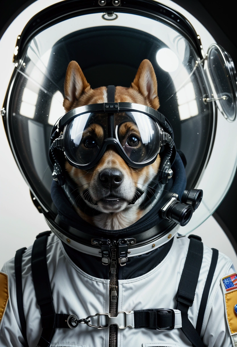 a close up of a dog wearing goggles and a space suit, corgi cosmonaut, shiba inu cosmonaut portrait, dog in a space suite, high quality portrait, high detailed illustration, extremely high quality artwork, highly detailed illustration, furry character portrait, shiba inu cosmonaut, synthwave art style, detailed portrait, for a sticker
